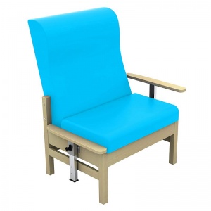 Sunflower Medical Atlas Sky Blue High-Back Vinyl Bariatric Patient Armchair with Drop Arms
