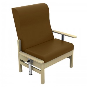 Sunflower Medical Atlas Walnut High-Back Vinyl Bariatric Patient Armchair with Drop Arms