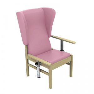 Sunflower Medical Atlas Salmon High-Back Vinyl Patient Armchair with Drop Arms and Wings