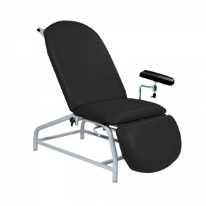 Sunflower Medical Black Fusion Fixed-Height Phlebotomy Chair with Adjustable Feet