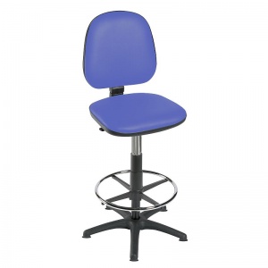 Sunflower Medical High-Level Mid Blue Gas-Lift Chair with Foot Ring and Glides