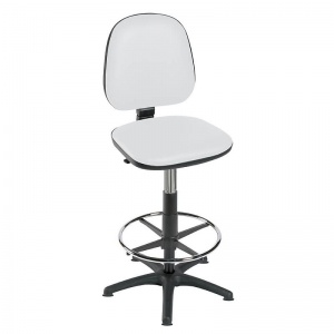 Sunflower Medical High-Level White Gas-Lift Chair with Foot Ring and Glides