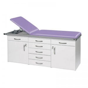 Sunflower Medical Lilac Two-Section Specialist Treatment Couch with Drawers and Two Cupboards
