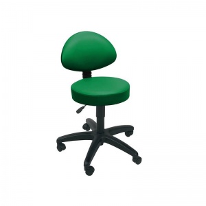 Sunflower Medical Green Gas-Lift Stool with Back Rest