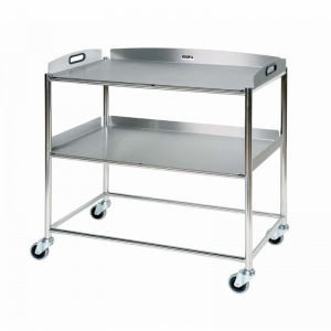 Sunflower Medical Surgical Trolley 86 x 52 x 86cm with Three  Stainless Steel Trays