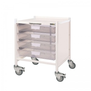 Sunflower Medical Vista 15 Extra Low Level Storage Trolley with Four Single-Depth Clear Trays