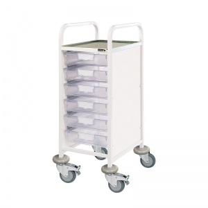 Sunflower Medical Vista 30 Narrow Clinical Procedure Trolley with Six Single-Depth Clear Trays