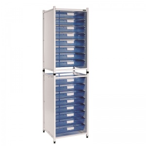 Sunflower Medical Vista High-Level Storage Module with 16 Single-Depth Blue Trays