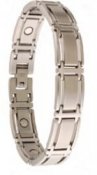 Executive Symmetry Silver Magnetic Bracelet