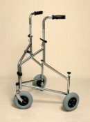 Folding 3 Wheel Walker Rollator - With Push Down Brakes