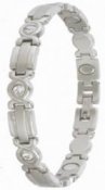 Lady Executive Silver Gem Magnetic Bracelet