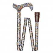Derby Handle Folding Walking Stick - Autumn Gold