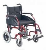 Narrow Width Escape TR Transit Wheelchair - Red
