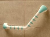 Prima Angled Grab Bar in White and Mint 16