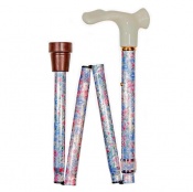 Anatomic Orthopaedic Folding Cane - Muted Floral Design
