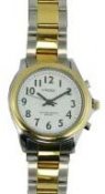 Ladies Analogue Talking Watch With Alarm - Two Tone Bracelet