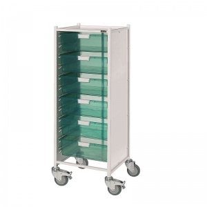 Sunflower Medical Vista 120 Storage Trolley with Six Double-Depth Green Trays