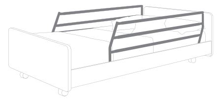Winncare 3/4 Length Metal Side Bed Rails (Left and Right Side Rails)