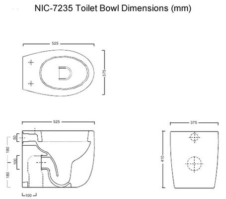 NIC-7235 Toilet Dimensions