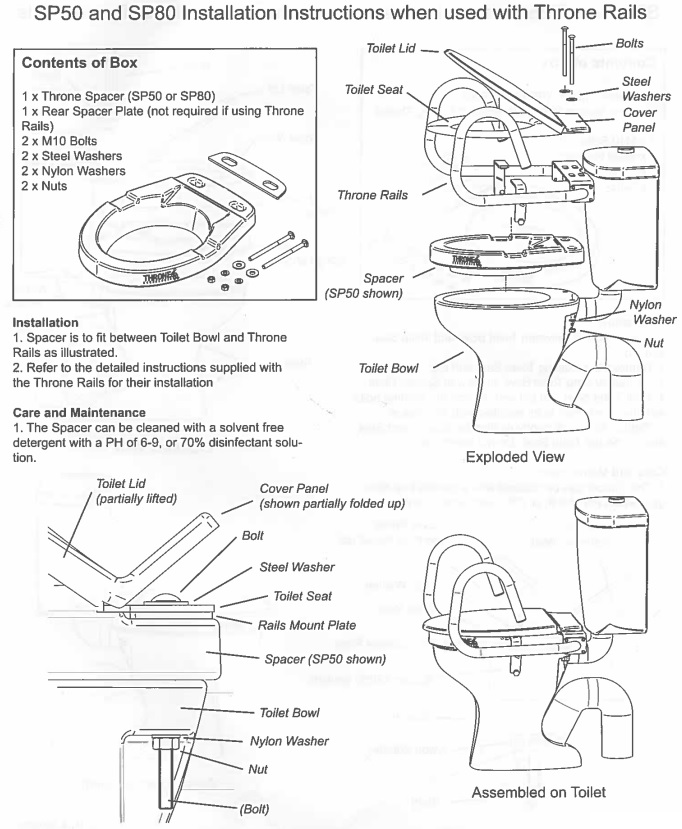 Bio Bidet Toilet Seat Raiser 80mm Spacer Health and Care