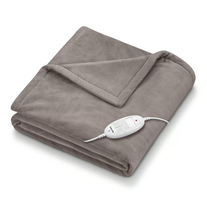 Beurer HD 75 Cosy Heated Throw Blanket (grey with white remote)
