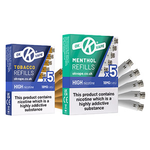 OK Vape from 5.60 per pack of refills | Health and Care