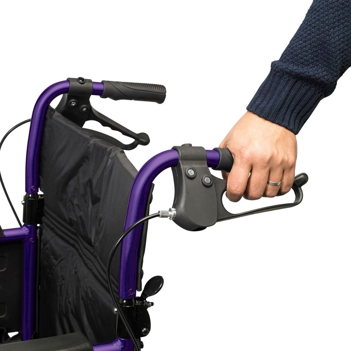 The Days Narrow Width Escape Lite Wheelchair features attendant-operated brakes