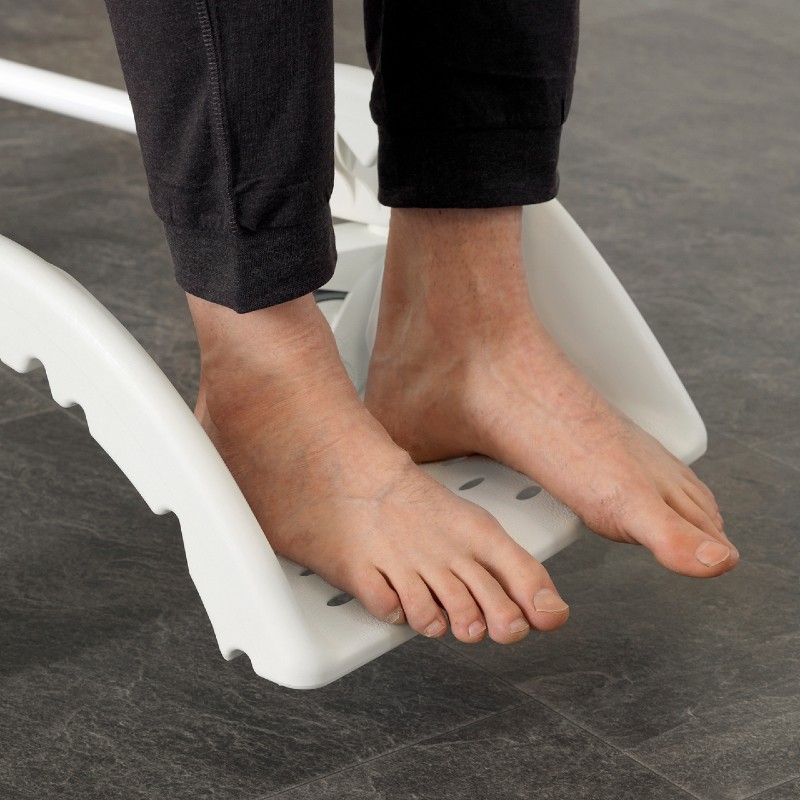 The Etac Clean Shower Chair has a comfortable, curved footrest Etac Shower Chair Footrest