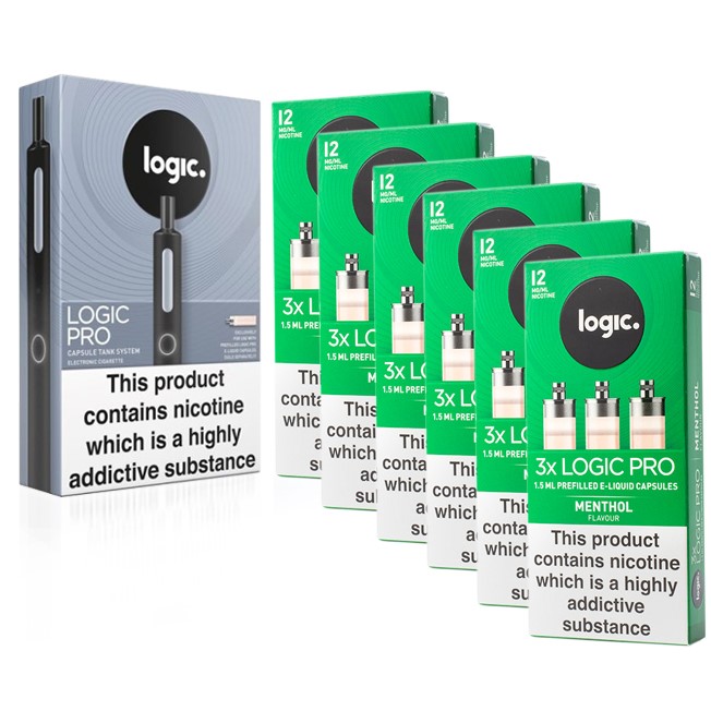 Logic PRO E-Cigarette Menthol 12mg Combination Pack