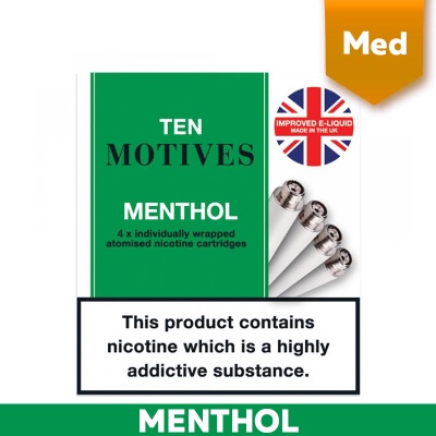 10 Motives E-Cigarette Medium Strength Menthol Refill Cartridges (16mg)