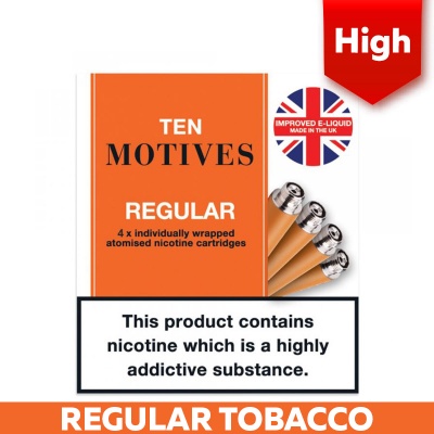 10 Motives E-Cigarette High Strength Regular Tobacco Refill Cartridges (20mg)