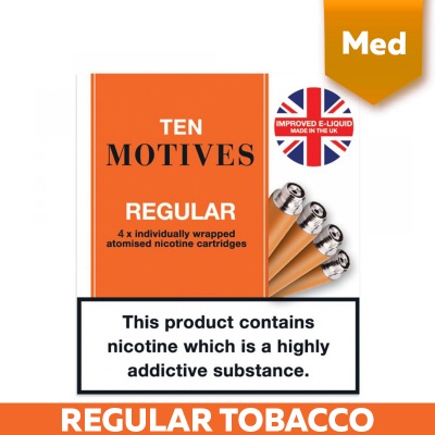 10 Motives E-Cigarette Medium Strength Regular Tobacco Refill Cartridges (16mg)