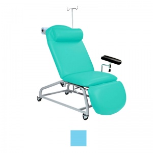 Sunflower Medical Sky Blue Fusion Fixed-Height Phlebotomy Chair with Locking Castors