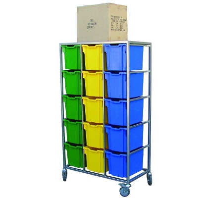 Mobile 15-Tray Storage Trolley