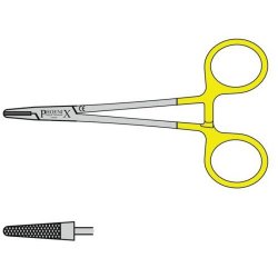 Fry Needle Holder With Tungsten Carbide Jaws And Box Joint 120mm Straight