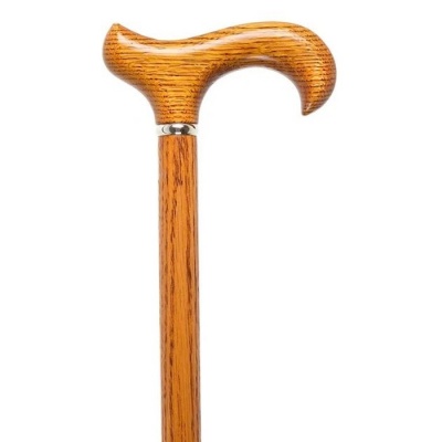 Oak Derby Cane with Silver Plated Collar