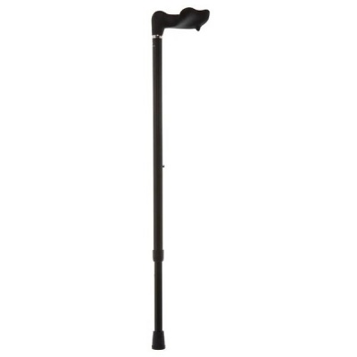 Telescopic Carbon Fibre Black Cane With Fischer Handle (Right Handed)