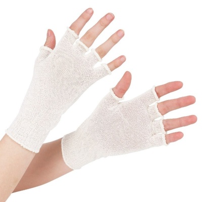 DermaSilk Adult Therapeutic Fingerless Silk Gloves