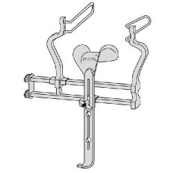 Balfour Abdominal Retractor With Centre Blade And Fenestrated End Blades 63mm Deep X 35mm Wide