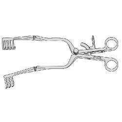Cone Laminectomy Retractor 3 Into 4 Teeth With Hinged Arms And Ratchet Blunt Teeth 125mm
