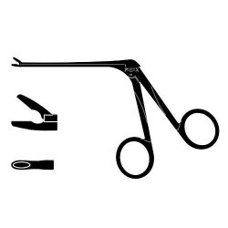 Ormerod Aural Forceps Crocodile Action With Extra Fine Cup Jaw And Black Finish 70mm Shoulder Length