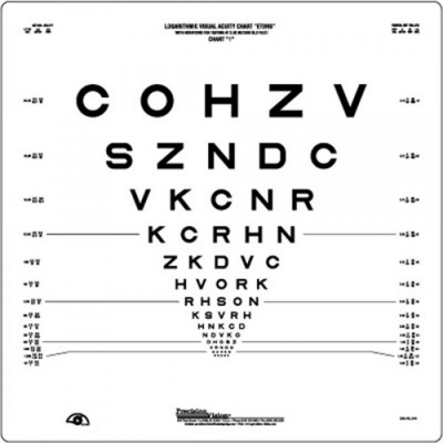 Precision Vision 4-Metre ETDRS LogMAR Eye-Test (Chart 1 Revised)