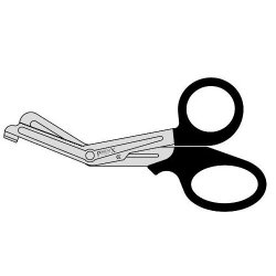 Universal Tough Cut Scissors With Plastic Handles (Tubing Scissors) 190mm Angled