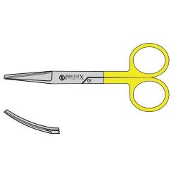 Dressing and Stitch Scissors With Tungsten Carbide Jaws Sharp / Blunt 180mm Curved