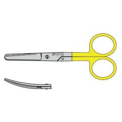 Dressing and Stitch Scissors With Tungsten Carbide Jaws Blunt / Blunt 150mm Curved