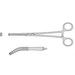 Mikulicz Peritoneal Forceps Curved With 1 Into 2 Teeth And Serrated Jaws With A Box Joint 200mm Curved