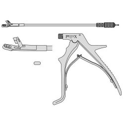 Uni Tischler Biopsy Punch Forceps Crocodile Action 230mm Effective Length With Rotating Punch Complete Upward Angle Cut 3 x 7mm 230mm