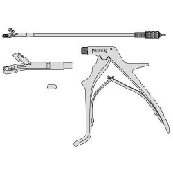Uni Tischler Biopsy Punch Forceps Crocodile Action 230mm Effective Length With Rotating Punch Complete Downward Angle Cut 3 x 7mm 230mm