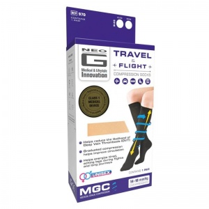 Neo G 14 -18mmHg Below-Knee Compression Socks for Travelling (Black)