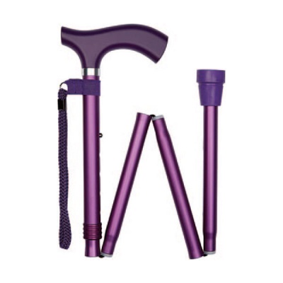 Ziggy Purple Metallic Crutch Handle Folding Adjustable Walking Stick
